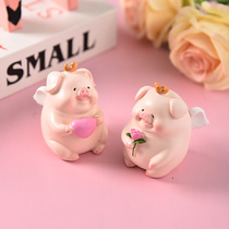 Angel cute pig desktop ornaments creative cartoon style childrens room decorations birthday Valentines Day wedding gift