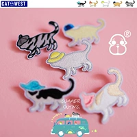 Cat West Cat Thương hiệu ban đầu Mèo thêu Trâm Kitten Trâm Cat Badge Pin Lady Phụ kiện - Trâm cài ghim cài áo sơ mi nam