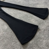 Осенняя приталенная цепь, штаны, универсальные штаны-клёш, 2023, высокая талия, облегающий крой, популярно в интернете