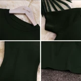 Трикотажное летнее трикотажное платье, юбка, короткий рукав, с рукавом