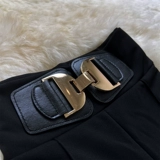 2023秋冬新款垂感高腰显瘦加绒微喇裤修身复古时尚喇叭裤女6769