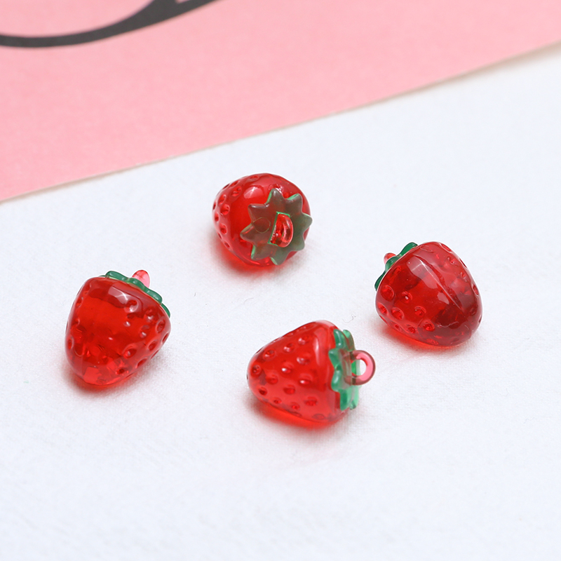 10 Pcs/package Cute Cherry Strawberry Resin Jewelry Accessories display picture 18