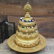 Buddhist offering boutique brass thirty-seven for eight auspicious Manza with tray