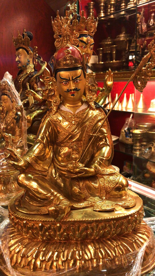 Nepalese craftsmanship all-out-of-the-gold 48 cm Lian Division Buddha