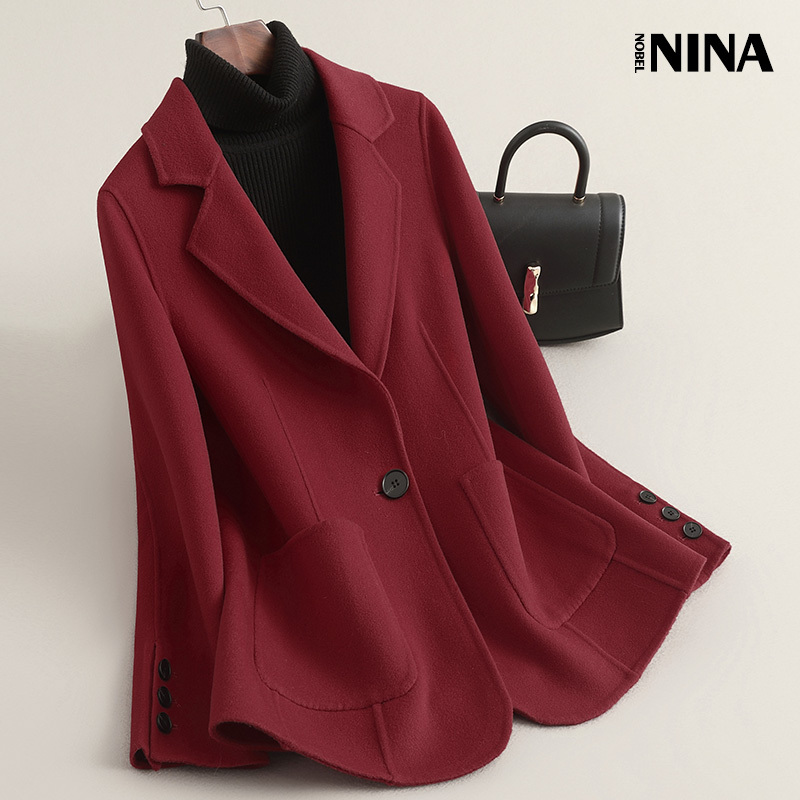 Spring and Autumn New Style 100% Wool Double-Sided Coat for Women, Petite Size, High-End Professional Casual Suit Woolen Woolen Coat Spring and Autumn New Style 100% Wool Double-Sided Coat for Women, Petite Size, High-End Professional Casual Suit Woolen Woolen Coat