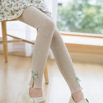 Childrens leggings spring and autumn thick outer white girls thin female baby ankle-length pants cotton leggings socks