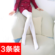 Spring and autumn childrens pantyhose girls pure white leggings socks anti-Pilling test professional dance socks summer thin