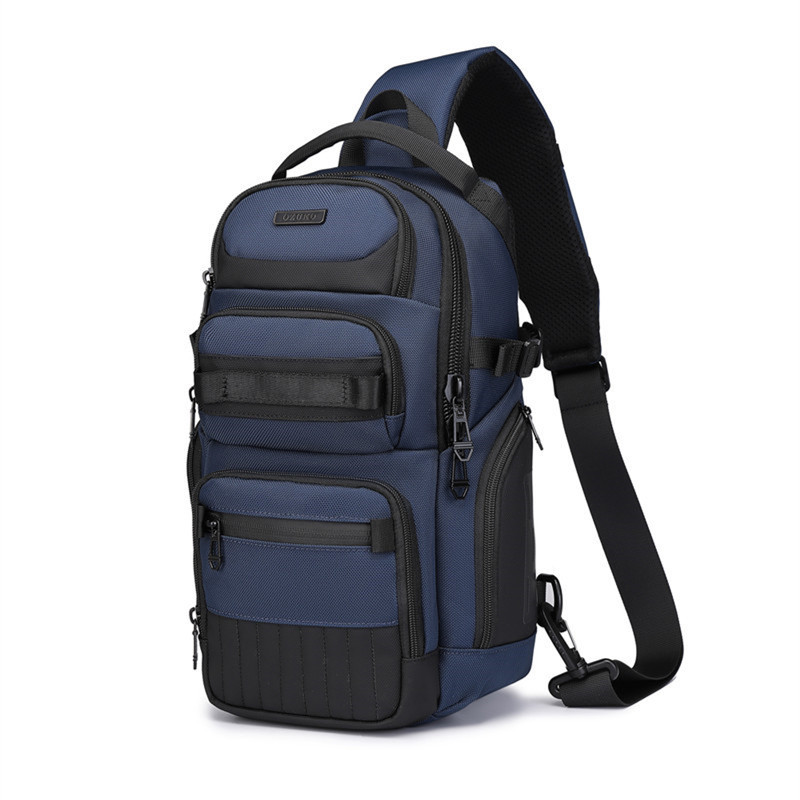 Ozuko Outdoor Sports Travel Waterproof Chest Bag Men's Multi-Pocket Shoulder Crossbody Bag Beverage Temperature-Locking Cycling Bag