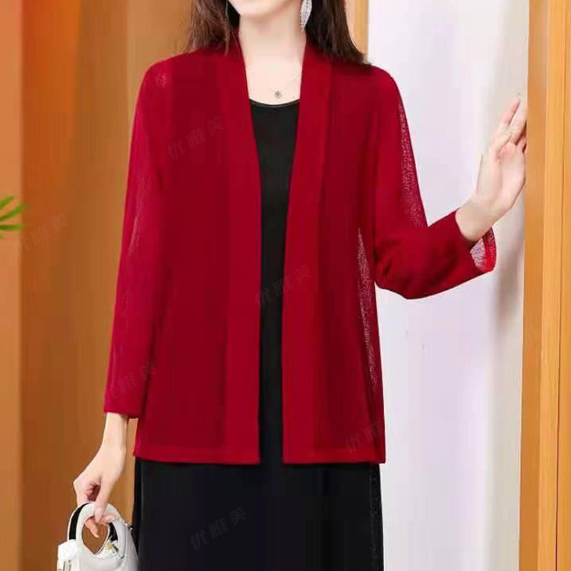 Summer Lace Plus-Size Short Shawl Versatile Loose Solid Color Casual Women's Thin Shawl Jacket Fashion Top