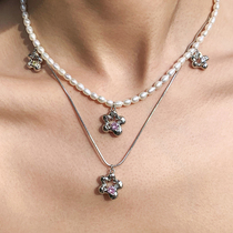 BOONEE Original Design Chic Flowers Color Drill Necklace Individuality Little Crowdart 100 Hitch Choker Collarbone Neck Accessories Women Tide