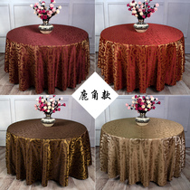 European hotel Round hotel Tablecloth Round table cloth Conference wedding event decoration table cloth cloth art