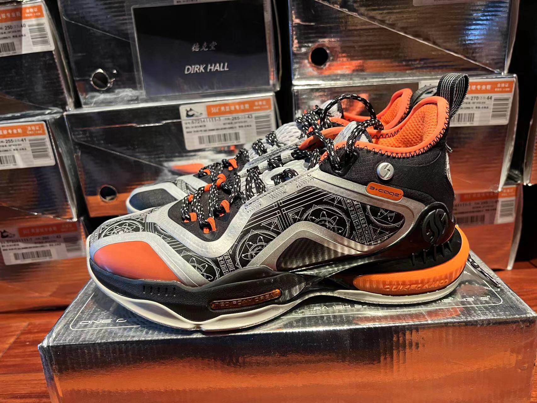 361 Gordon II AG2 Black, Gray and Orange Mid-top Basketball Shoes 572141111-3
