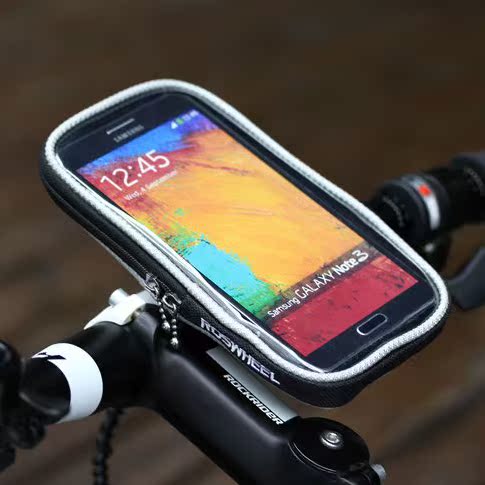 Outdoor riding equipment touchable mobile phone protection bag bicycle intelligent quick-release personality bracket protective cover black