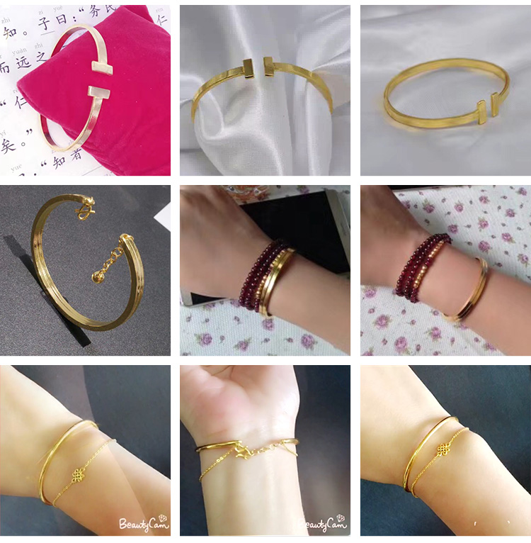 Vòng tay vàng đầy đủ 999 cá tính, vòng tay vàng nguyên chất, thủ công tùy chỉnh cá nhân - Vòng chân lắc chân nữ
