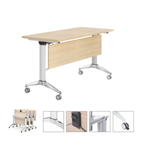 Training table mobile folding conference table flap aluminum alloy training desk pulley long strip double staff training table