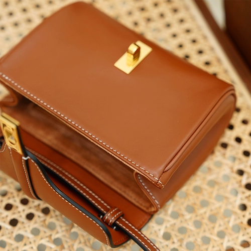 Учитель Лу ｜ Итальянский Pomari Оригинальный телячья кожа Soft16mini -Caramel -Cologenceed Phoulder -Shoulder Messenger Сумка