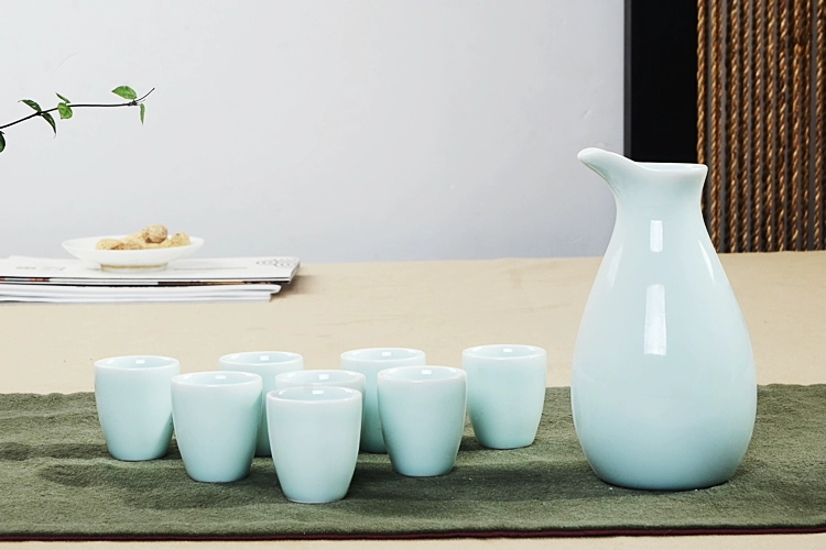 Celadon rượu vang bộ bình gốm decanter rượu vang trắng ly rượu sake rượu mạnh ly rượu vang vàng ly rượu vang nhỏ hầm rượu - Rượu vang