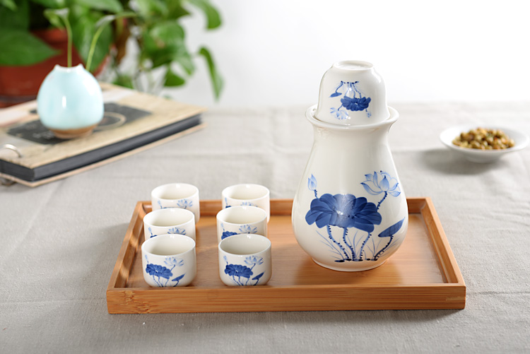 Rượu vang nóng bình rượu đặt gốm ấm rượu bình ly rượu nóng ấm hông bình vàng rượu vang ấm rượu vang trắng chén uống rượu đẹp