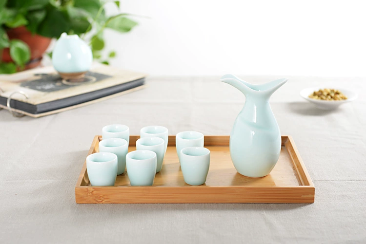 Celadon rượu vang bộ bình gốm decanter rượu vang trắng ly rượu sake rượu mạnh ly rượu vang vàng ly rượu vang nhỏ hầm rượu - Rượu vang