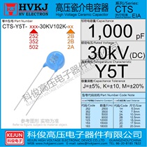 HVKJY5T-30KV102K high pressure porcelain dielectric container 1000PF ceramic sheet ray power supply with 10 only