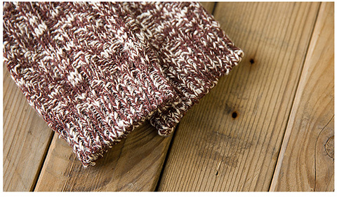 Vớ nam Nhật Bản phong cách dày vớ vớ cotton đôi retro dệt kim len của phụ nữ vớ vớ - Vớ hàng tuần tất chân
