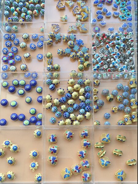 Factory direct selling S925 silver enamel color amber beeswax blue gold agate jade DlY necklace accessories