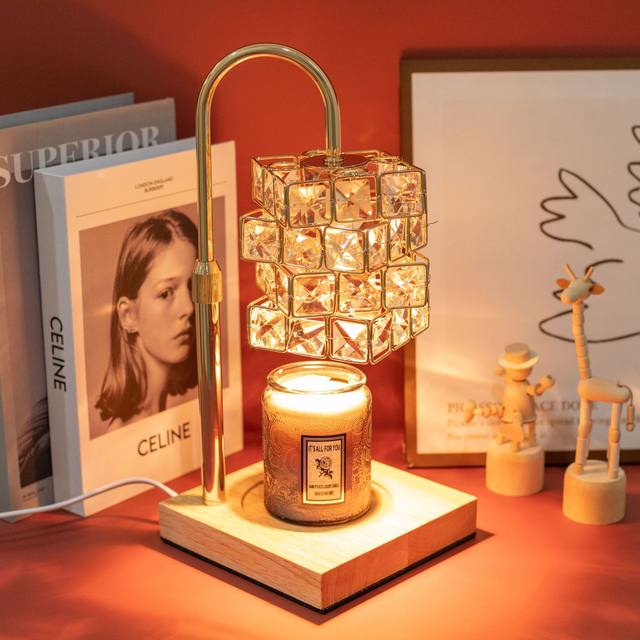 Light Luxury Crystal Adjustable Timer Aromatherapy Wax Melting Lamp Bedside Table Lamp Sleep Aid Fragrance Candle Melting Lamp Atmosphere Lamp