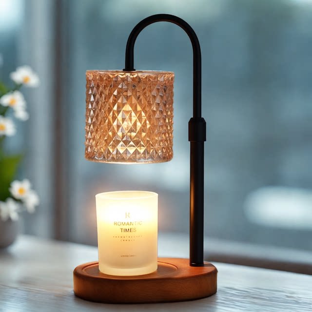 Hammered Texture Adjustable Fragrance Wax Melting Lamp, Vintage Candle Melting Lamp, Aromatherapy Candle, Bedroom Bedside Table Lamp, Night Light, Ambient Light