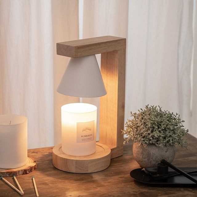 Japanese-Style Wooden Aromatherapy Wax Melting Lamp, Fragrance Melting Candle Lamp, Hot Melt Lamp, Timer Bedside Table Lamp, Night Light, Ambient Light