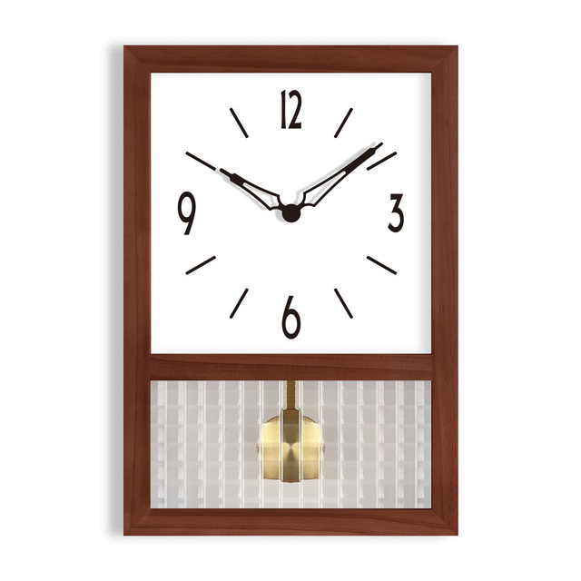 Japanese-Style Wooden Living Room Swing Clock, Bedroom Retro Silent Movement, Desktop Table Clock, Wooden Clock