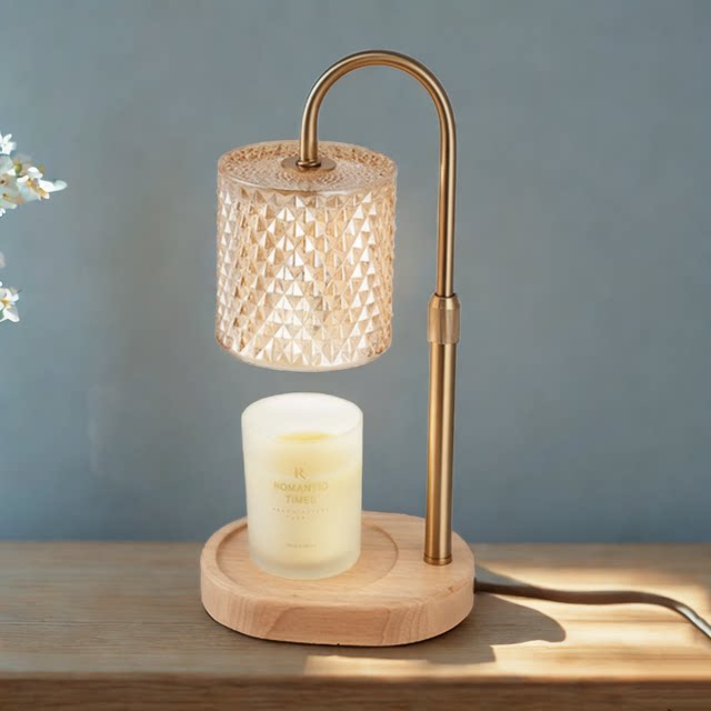 Hammered Texture Adjustable Fragrance Wax Melting Lamp, Vintage Candle Melting Lamp, Aromatherapy Candle, Bedroom Bedside Table Lamp, Night Light, Ambient Light