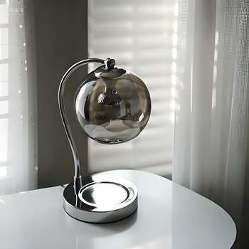 Light Luxury Silver Aromatherapy Table Lamp, Bedroom Bedside Wax Melting Lamp, Sleep Aid, Flameless Candle Melting Lamp, Girl's Gift, Atmosphere Lighting