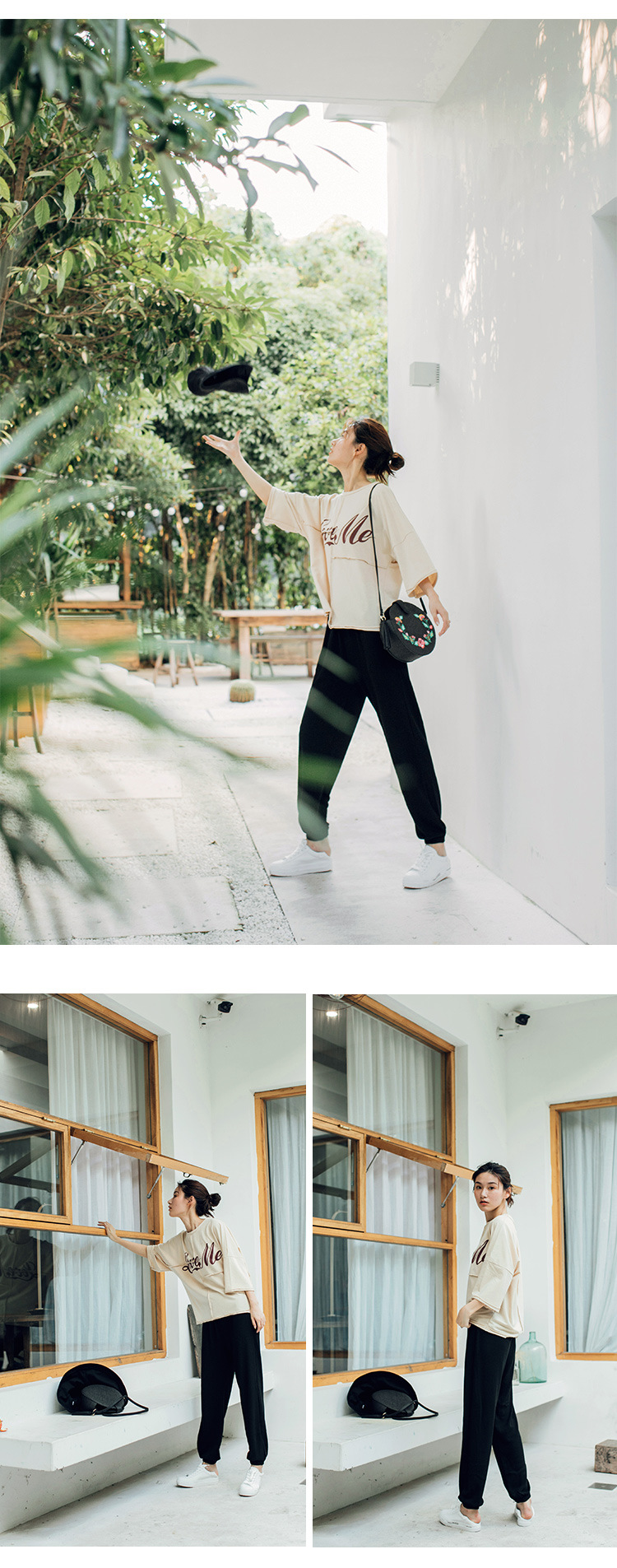 Quần lửng cotton pyjama quần thoáng khí nhà giản dị quần bó cao co giãn quần yoga quần lười quần đùi nam