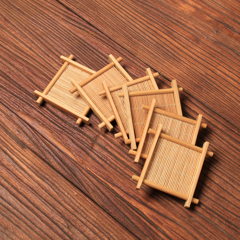 Well Character Bamboo Cup Mat Bamboo Silk Cup Nursery Tea Mat Bamboo Steak Tea Mat tea Tea Tea Tea Tea Tea Set Bamboo Products Special Price