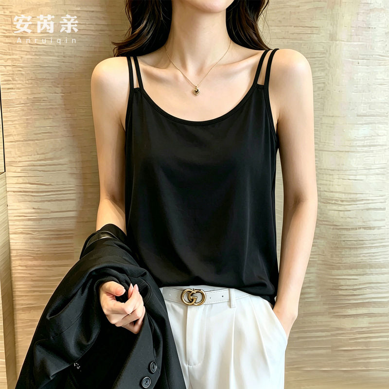 Loose Camisole for Women, Summer Inner Wear, Covers Side Breasts, Prevents Exposure, Can Be Worn Outside, Low-Neck, Ice Silk, Cool Feeling, Slimming Top Loose Camisole for Women, Summer Inner Wear, Covers Side Breasts, Prevents Exposure, Can Be Worn Outside, Low-Neck, Ice Silk, Cool Feeling, Slimming Top