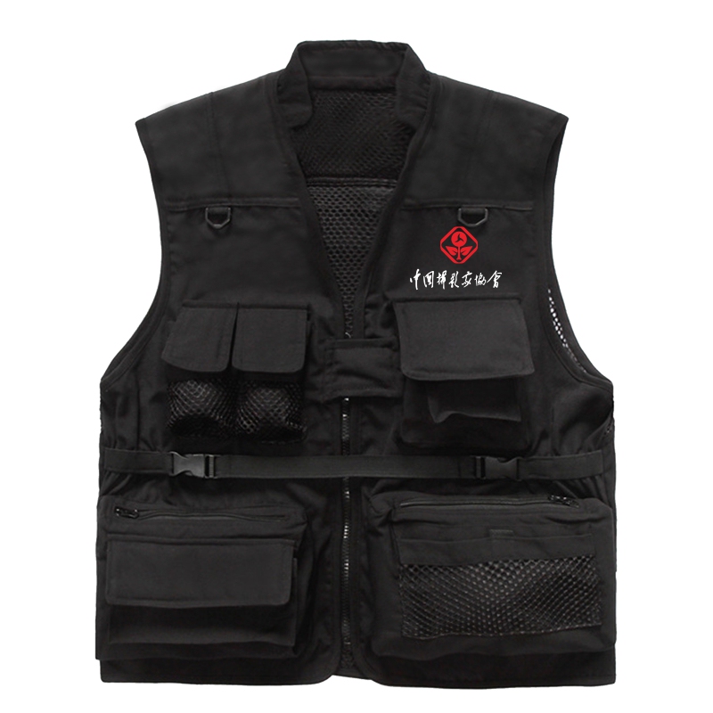 China Photographer Association Multifunctional Photography Mesh Vest Multi-Pocket Spring and Autumn Thin Men's Extra Large Pocket Vest