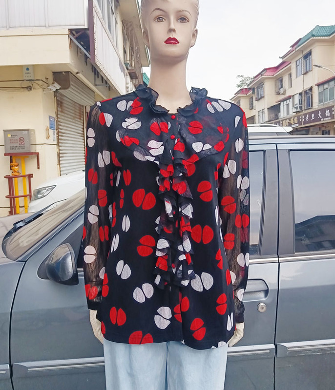 Plus-Size Women's Clothing Spring and Autumn New Style Long-Sleeve Single-Breasted Flowy Mesh High-Elastic Base Shirt Top
