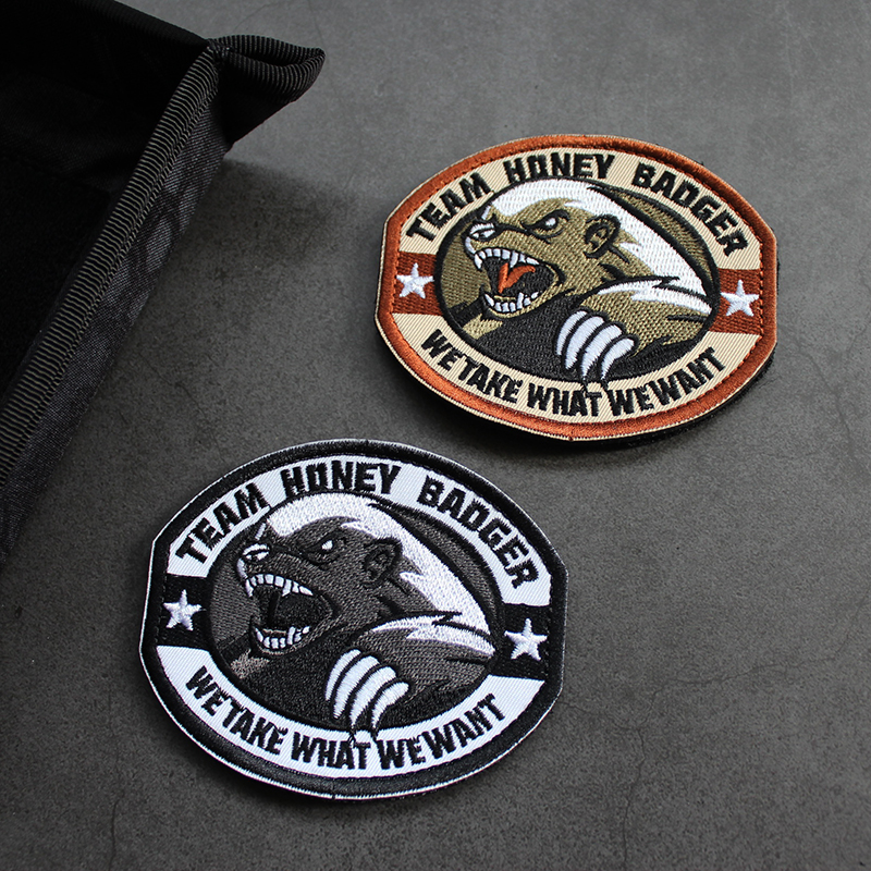 Honeydevil Full Embroidered Magic Stick Badge polygonal Badge Shoulder Bag Patch Submachine Clothes Arm Sticker Tactical Morale Chapter Breaking Hole Patch