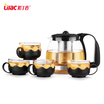 Lilac Heat-resistant Glass Teapot Stainless Steel Filter Tea Set Chinese Teacup Kung Fu Teapot Tea Maker