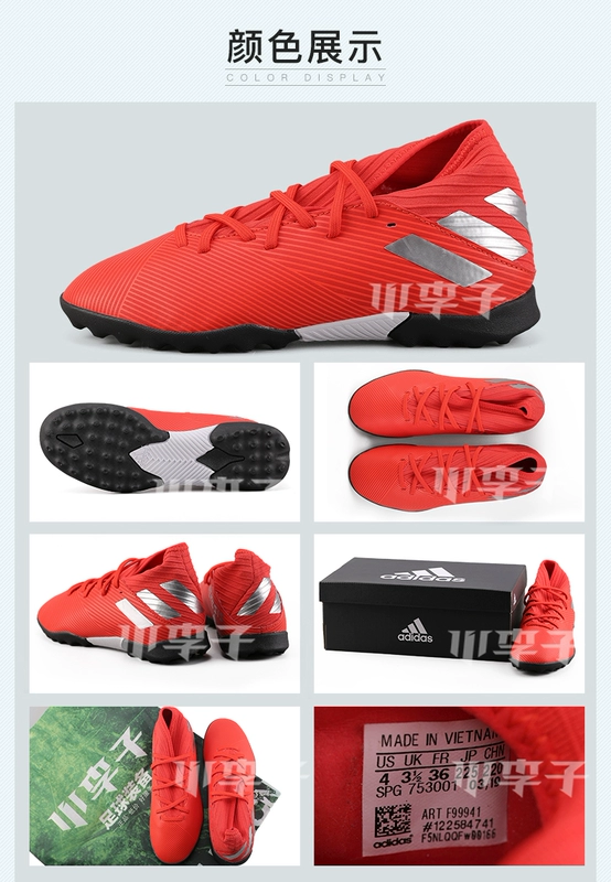 Mận nhỏ đích thực adidas adidas NEMEZIZ19.3 J TF gãy móng giày bóng đá trẻ em F99941 - Giày bóng đá