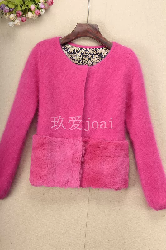 Autumn 爱 Joai mùa thu của phụ nữ fur Lông thỏ khâu lông nhung dày lông dài lông ngắn 8700-3 áo khoác lông cừu nữ