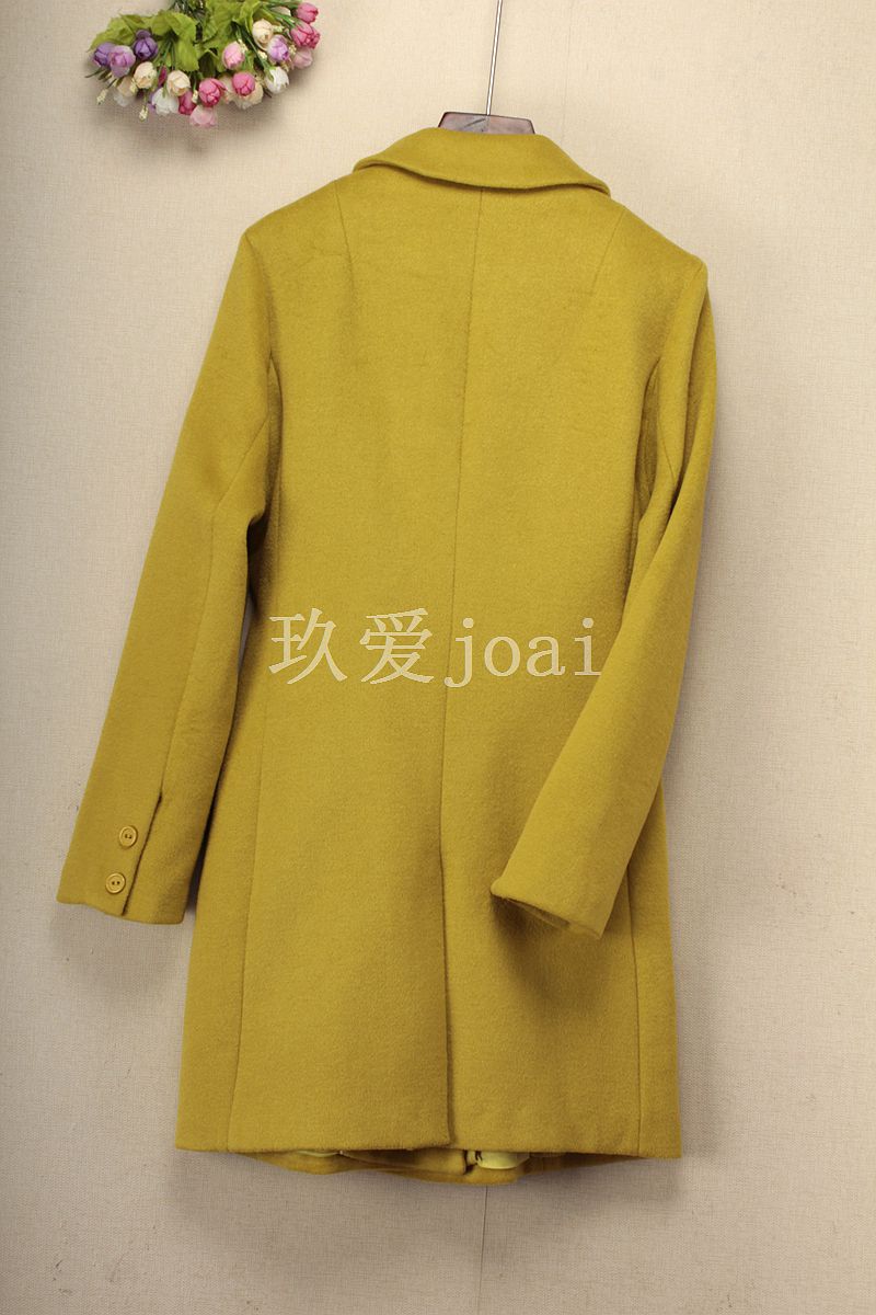 Quần áo của phụ nữ joai ★ mùa thu phiên bản Hàn Quốc của cổ áo phù hợp với thắt lưng áo khoác len mỏng 6R108 ao khoac dạ nu sanh dieu