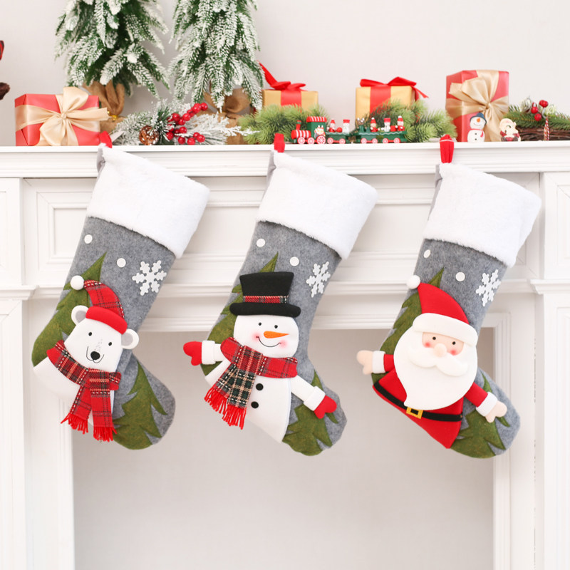 Christmas socks pendant Christmas tree ornament decoration Christmas party gift bag Snowman old man Christmas deer grandpa