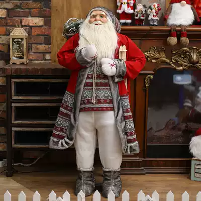 Christmas Hotel Santa Claus doll gift doll large ornaments Christmas mask Claus 1 2 m doll