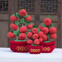 New Years New Years Day decorations Red apple tree counters desktop Things to do with the Spring Festival Scene arrangement Supplies hem