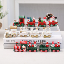 New Christmas Wooded Small Train Car Children Christmas Gifts Gift Christmas Decorations Desktop Hem