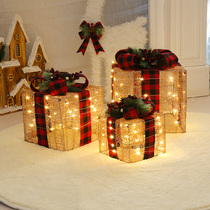 Christmas Decorations Christmas Tree Heaps Shining Iron Art Gift Box Three Sets Mall Hotel Shop Window Props Hem