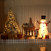 Christmas decorations Large Santa Claus reindeer Reindeer Sledge Caravan Solid Wood Windmills House Flocking Trees