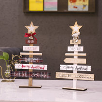 Christmas Woody Christmas Tree Decoration Pendulum Piece Decorations Creative Swing Accessories Interior Photography Props Scene Arrangement