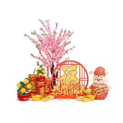 New Spring Festival shopping mall decoration sitting cannon hanging cannon firecrackers New Year decorations New Year's Day window layout New Year's Day supplies